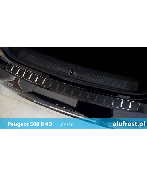 Rear bumper protector (steal + carbon foil) PEUGEOT 508 II 4D