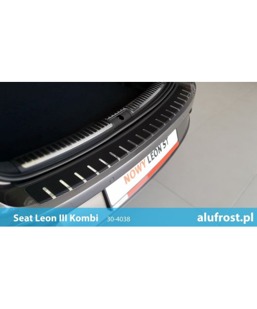 Rear bumper protector + carbon foil SEAT LEON III KOMBI