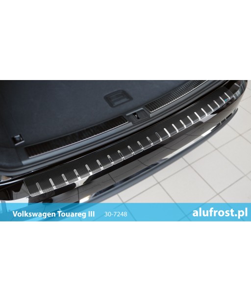 Rear bumper protector + carbon foil VOLKSWAGEN TOUAREG III