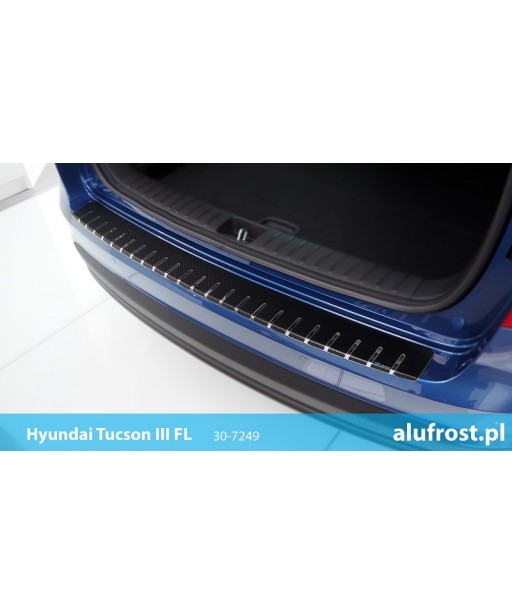 Rear bumper protector + carbon foil HYUNDAI TUCSON III FL