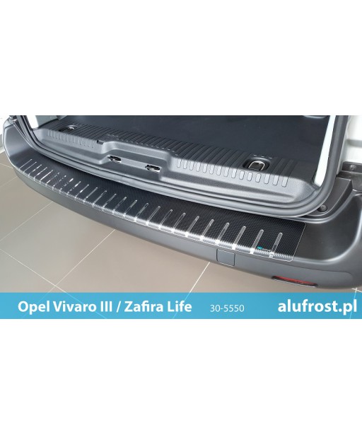 Rear bumper protector + carbon foil OPEL VIVARO III / ZAFIRA LIFE