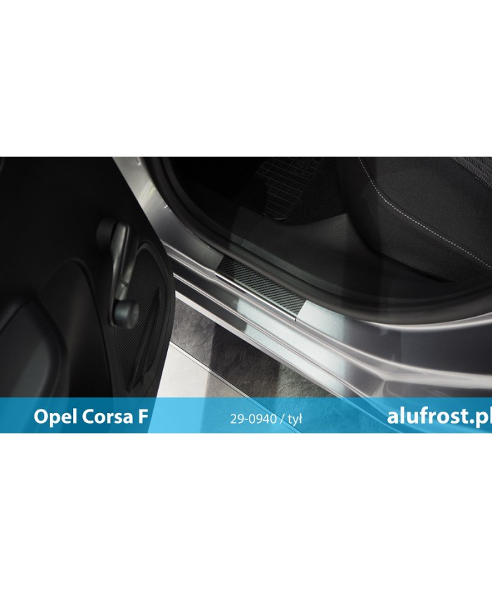 Einstiegsleisten Opel Corsa D Edelstahl - Carbon Folie
